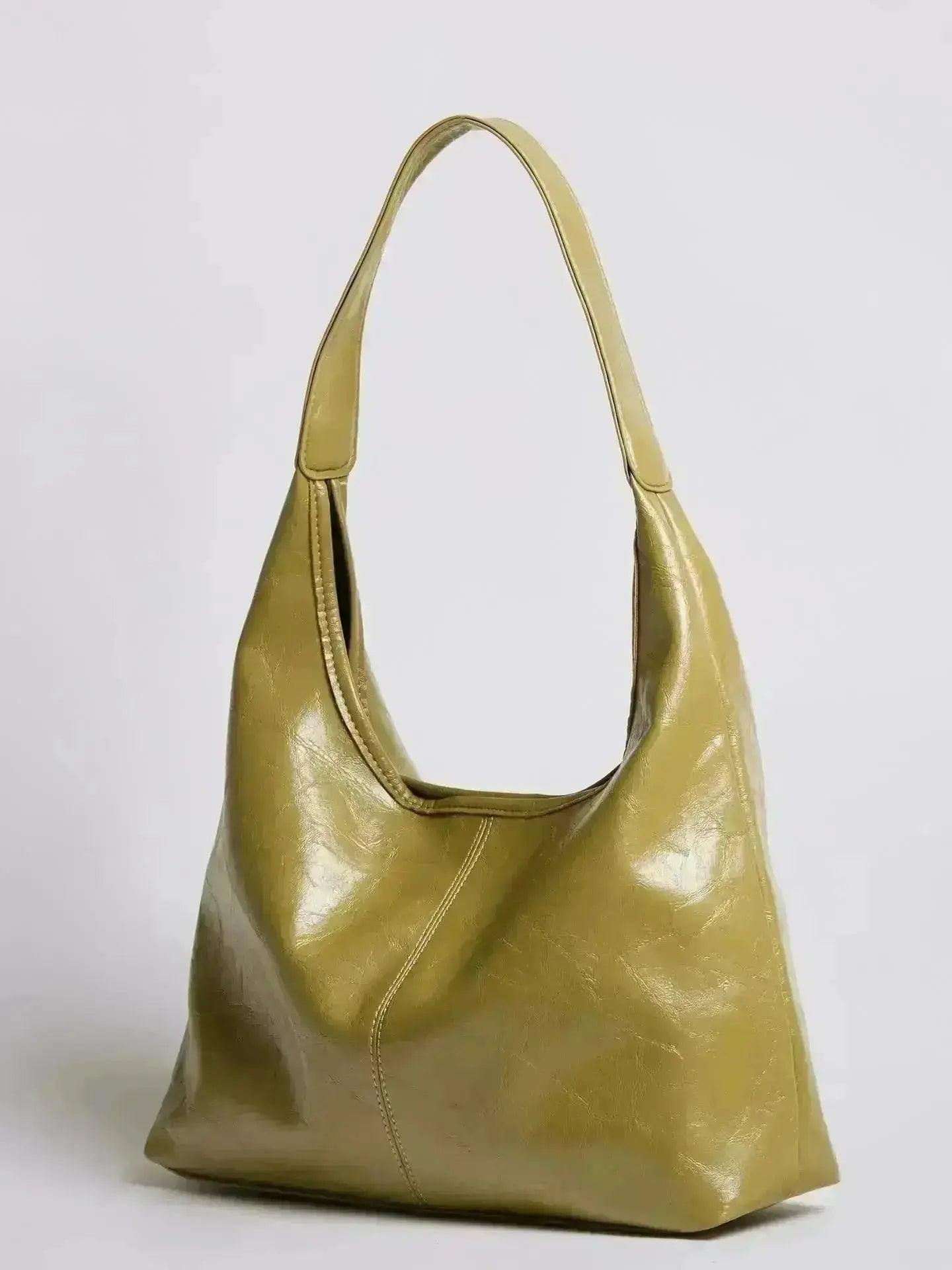 Distressed Leather Hobo Tote with Mini Pouch