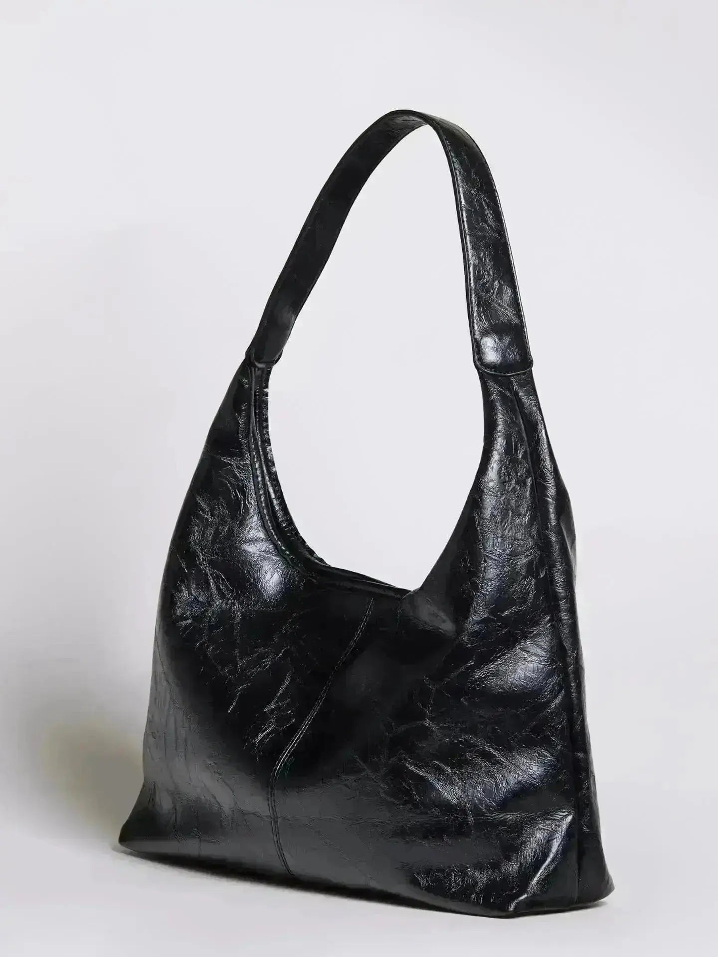 Distressed Leather Hobo Tote with Mini Pouch