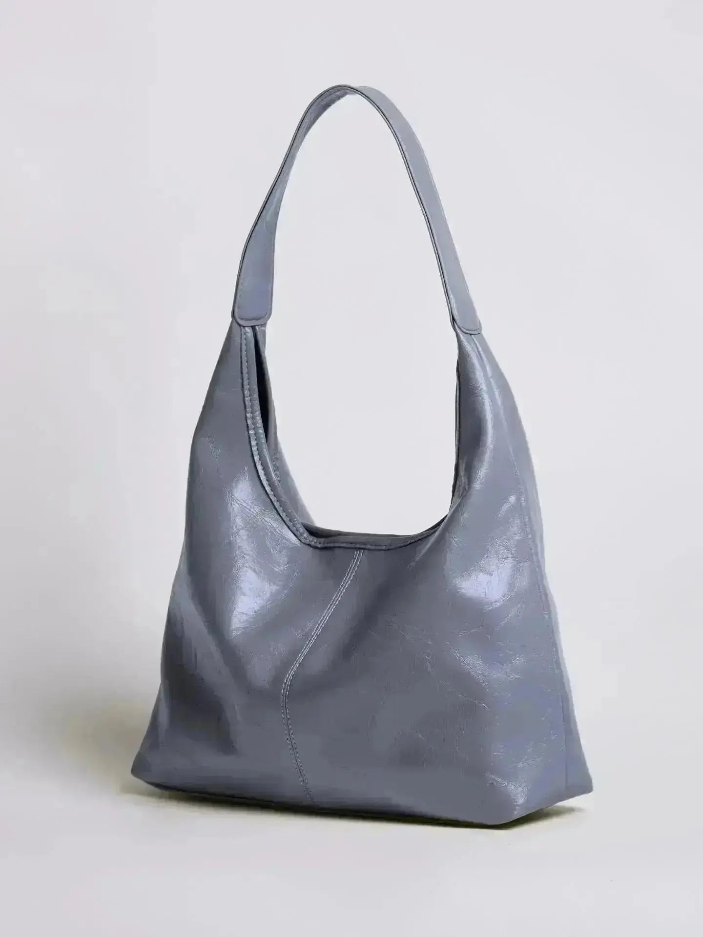 Distressed Leather Hobo Tote with Mini Pouch