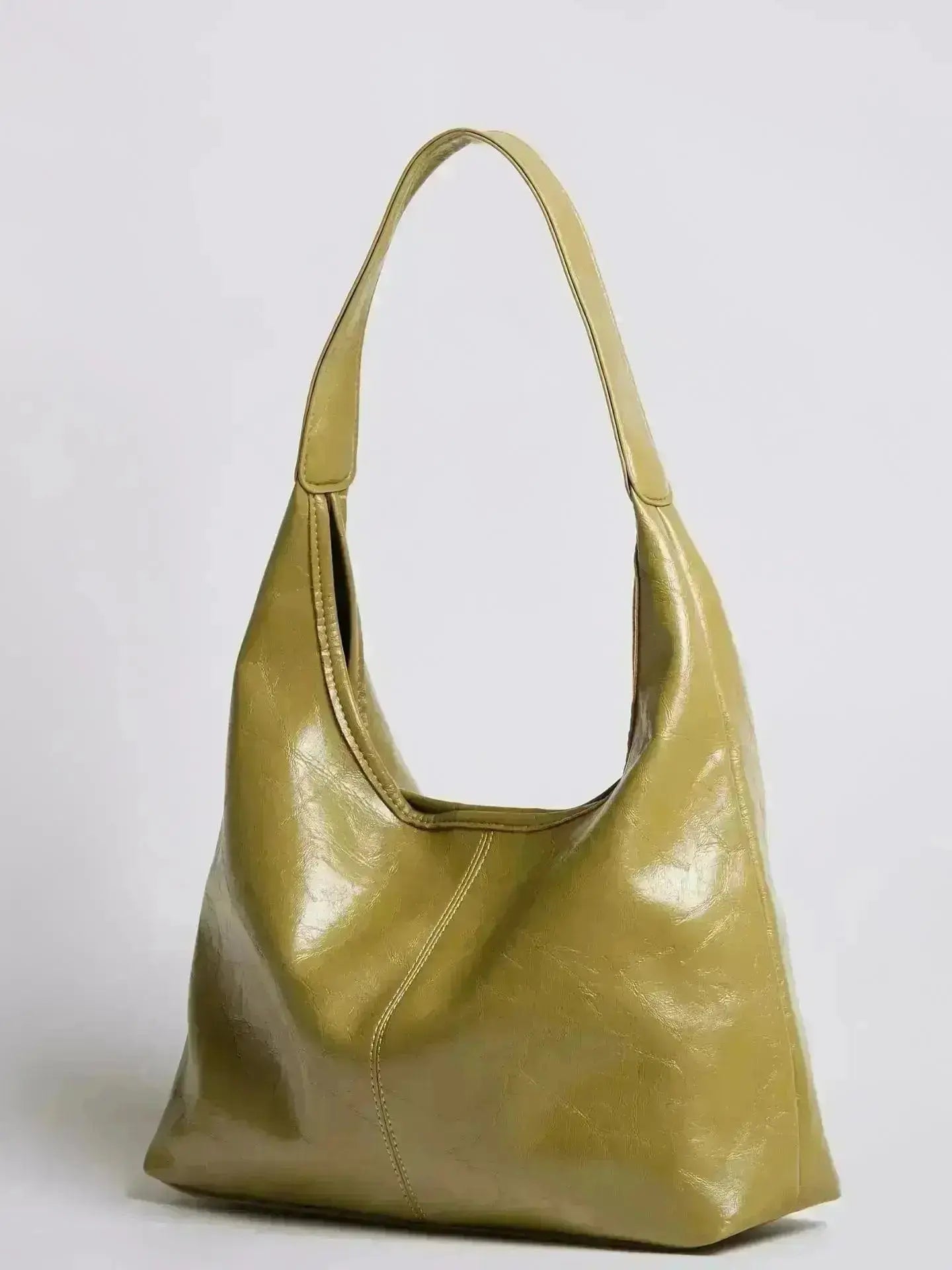 Distressed Leather Hobo Tote with Mini Pouch