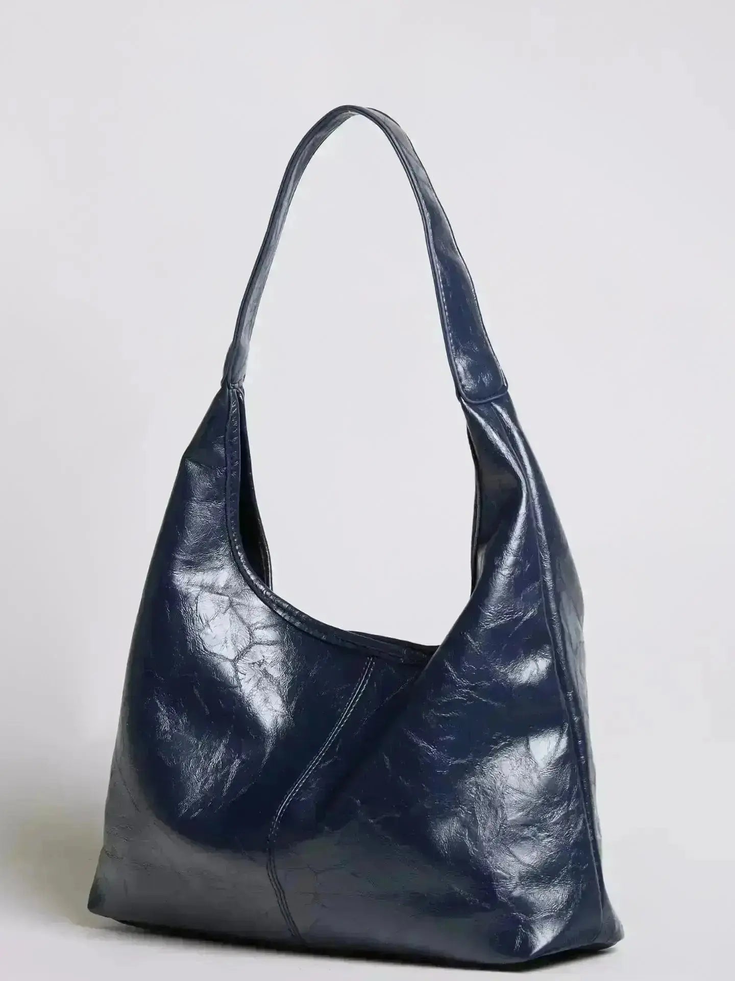 Distressed Leather Hobo Tote with Mini Pouch