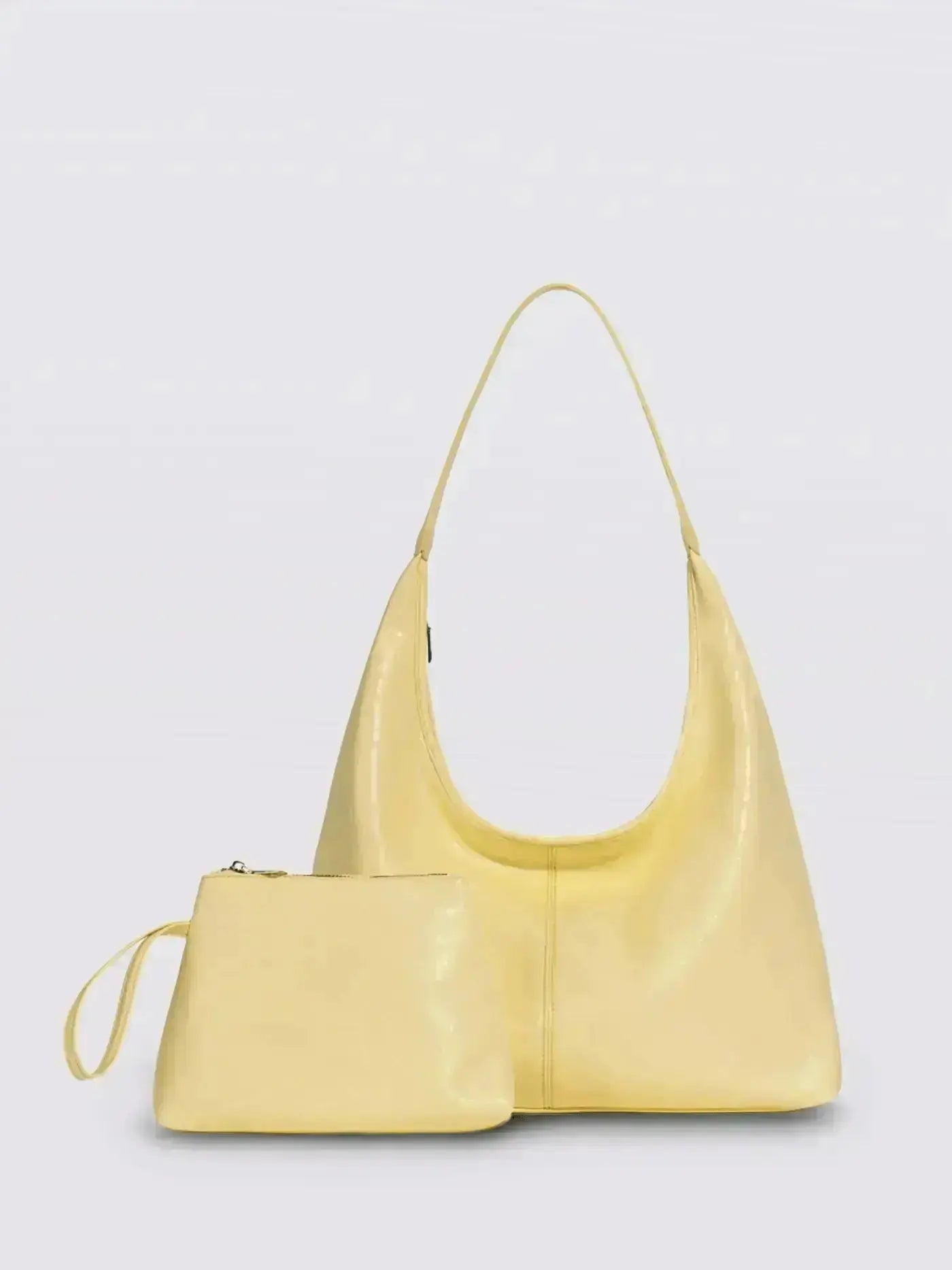Distressed Leather Hobo Tote with Mini Pouch