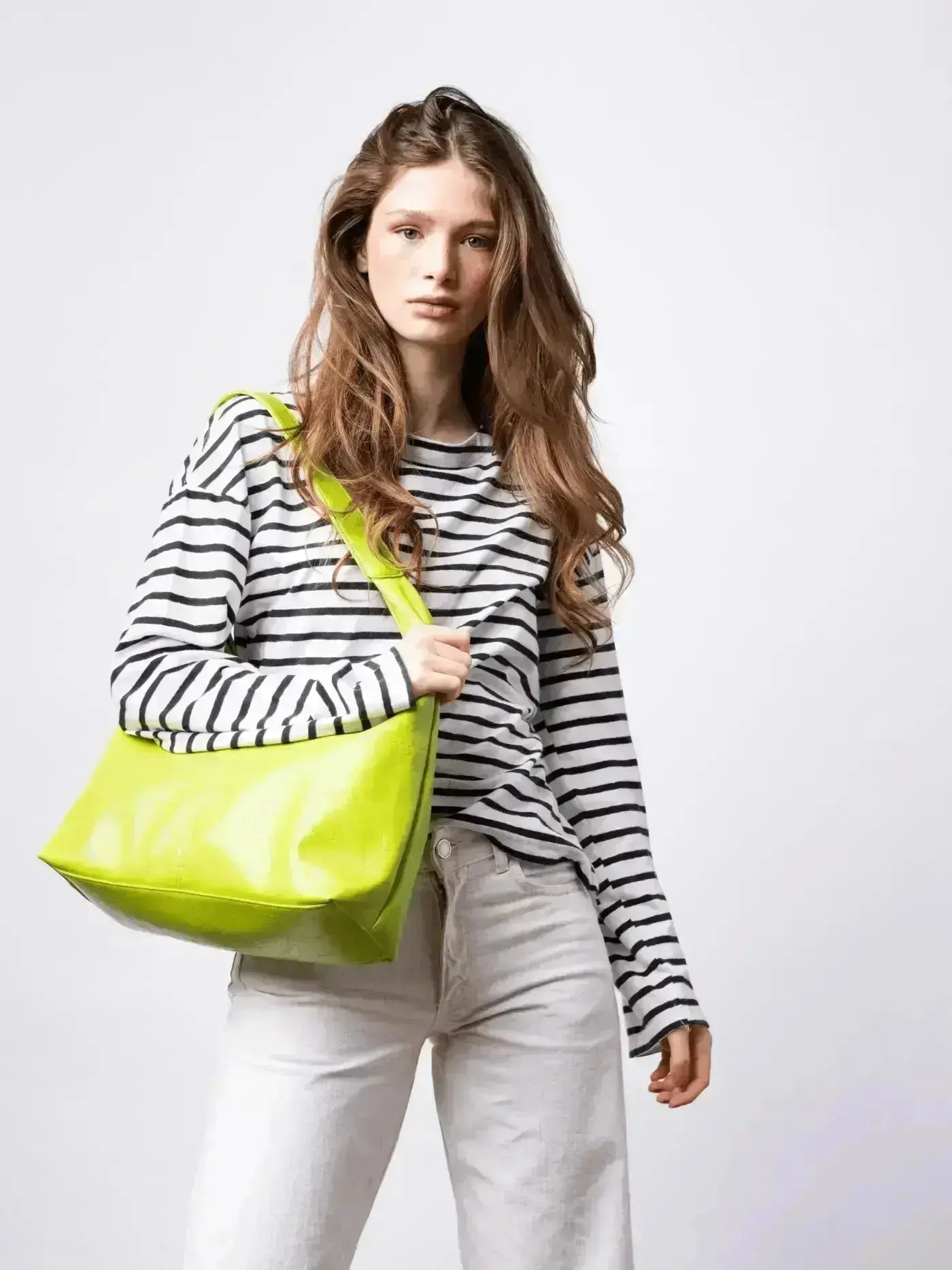 Distressed Leather Hobo Tote with Mini Pouch
