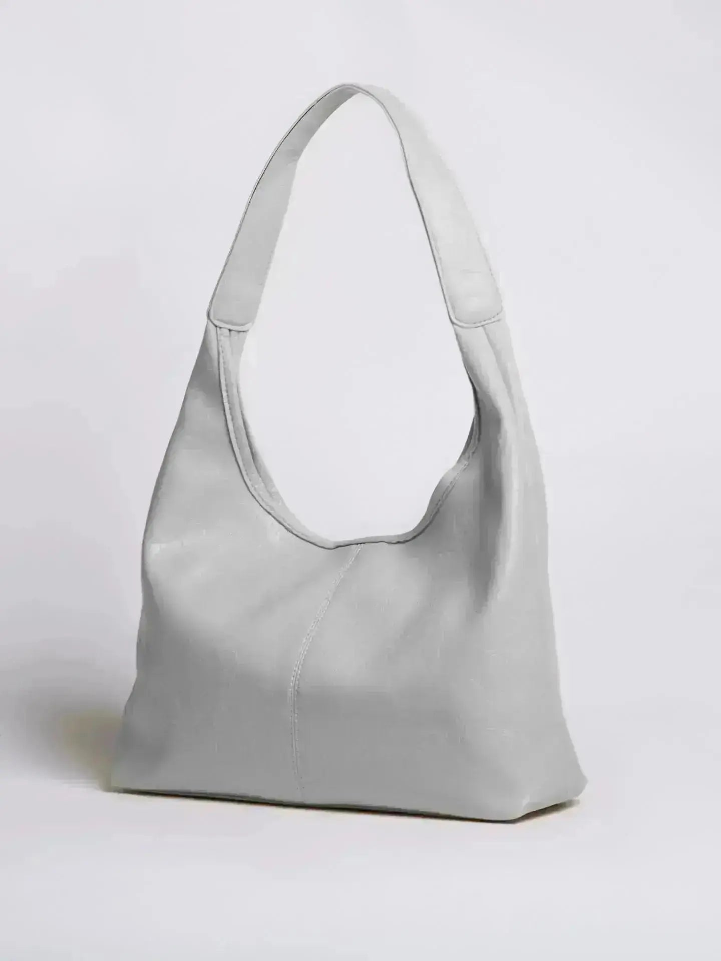 Distressed Leather Hobo Tote with Mini Pouch