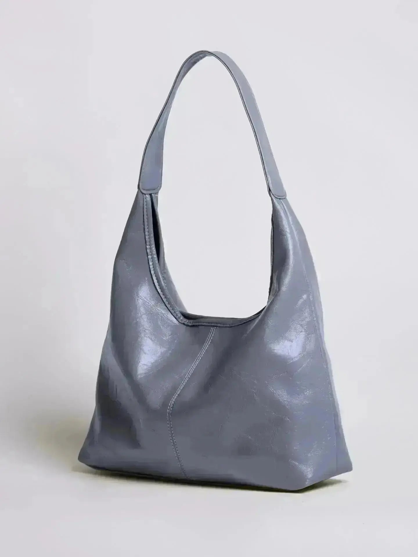 Distressed Leather Hobo Tote with Mini Pouch