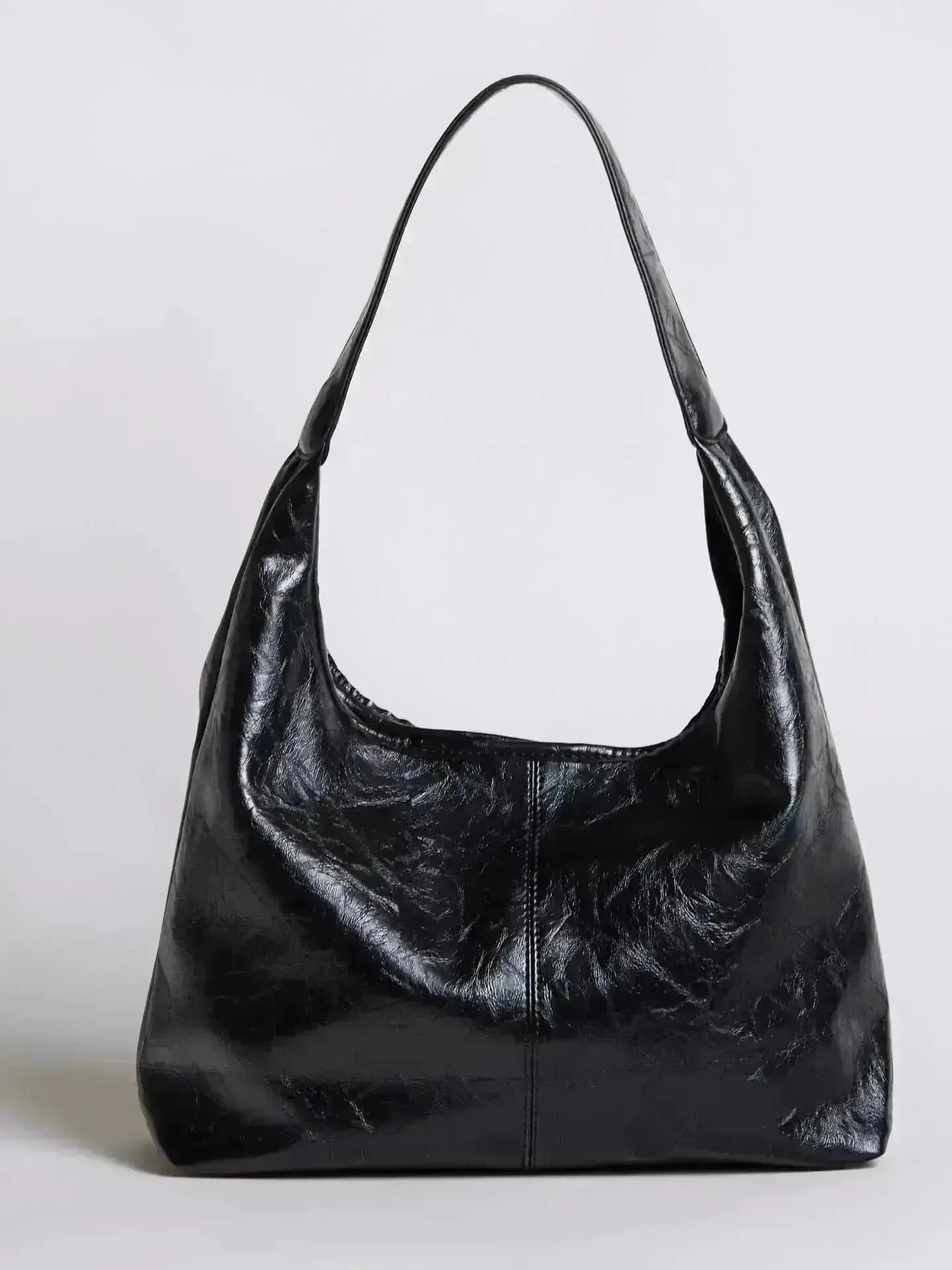 Distressed Leather Hobo Tote with Mini Pouch