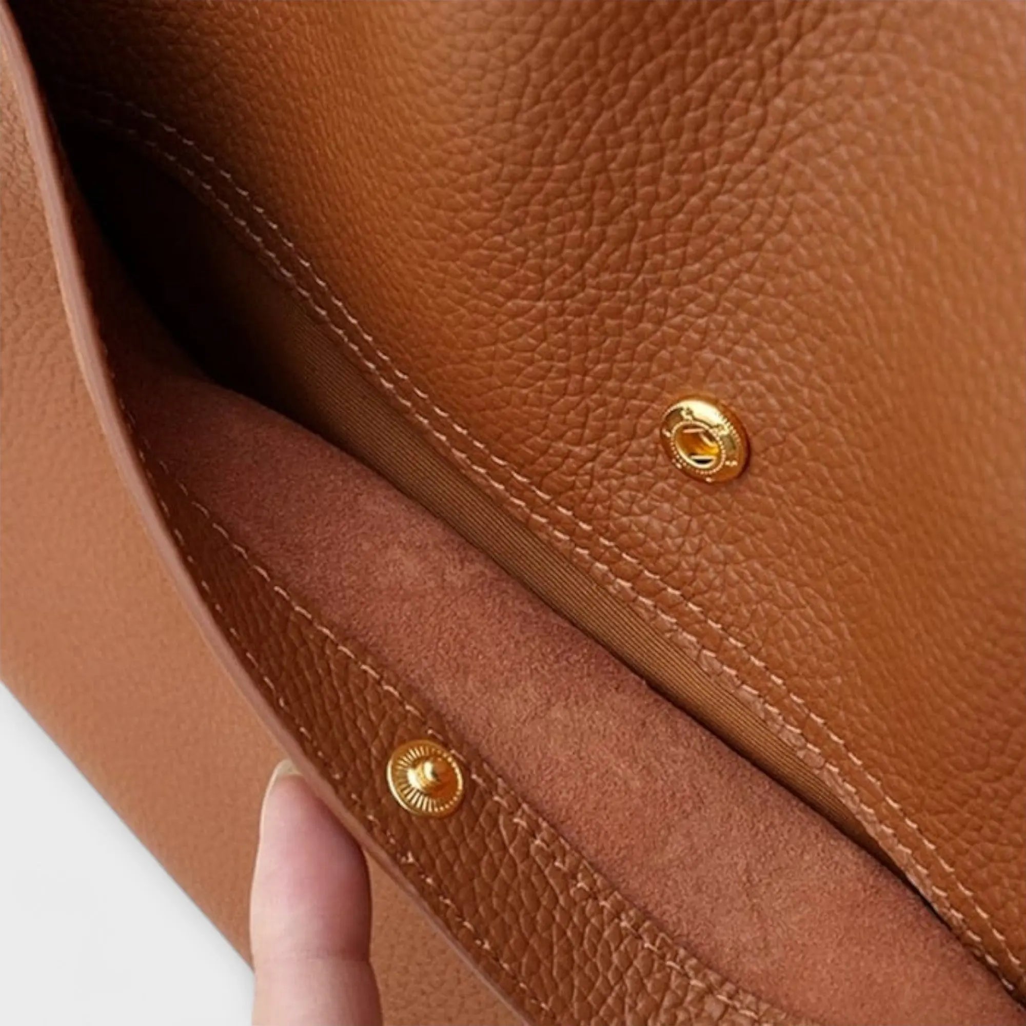 Leather Shoulder Tote with Front Slip Pocket