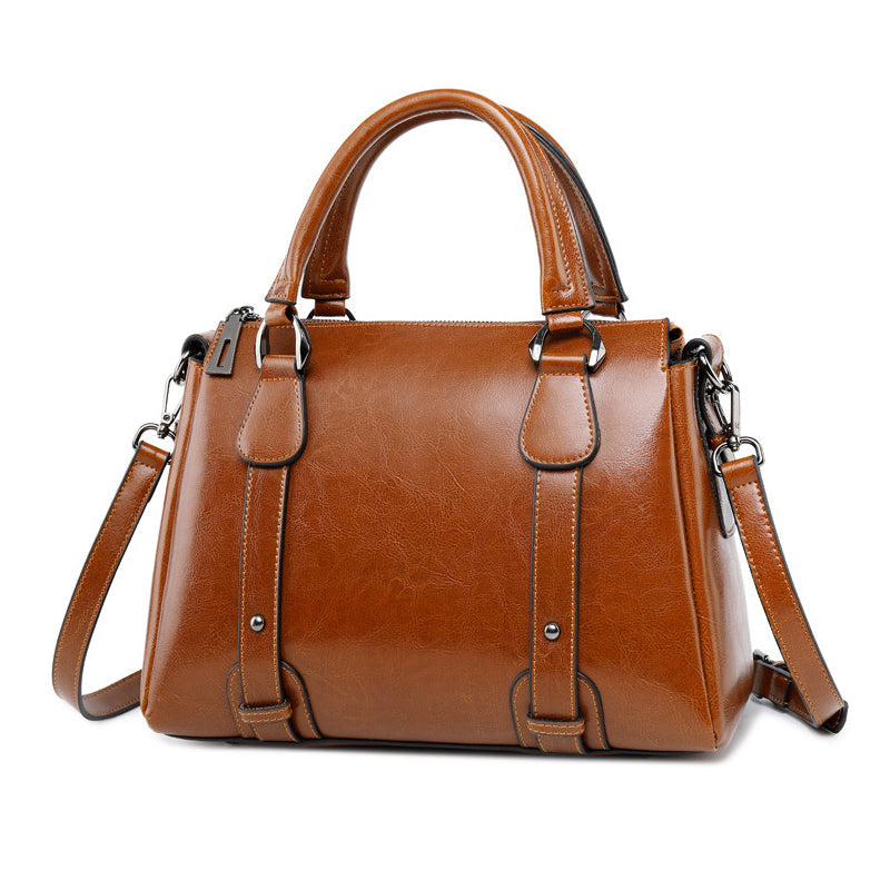 Top Grain Leather Satchel with Dual Handles