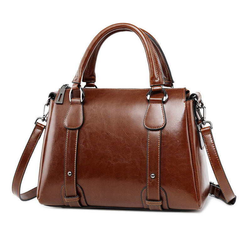 Top Grain Leather Satchel with Dual Handles