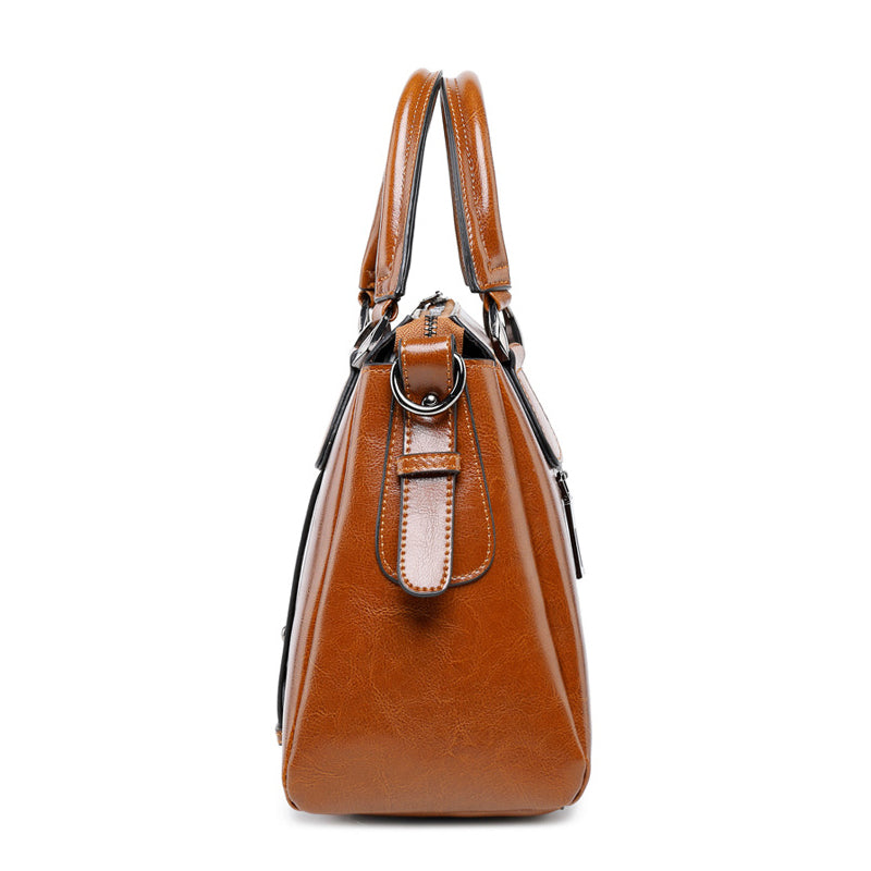 Top Grain Leather Satchel with Dual Handles