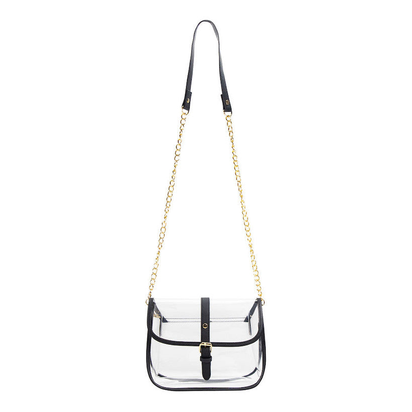 Transparent Crossbody Purse with Gold Chain