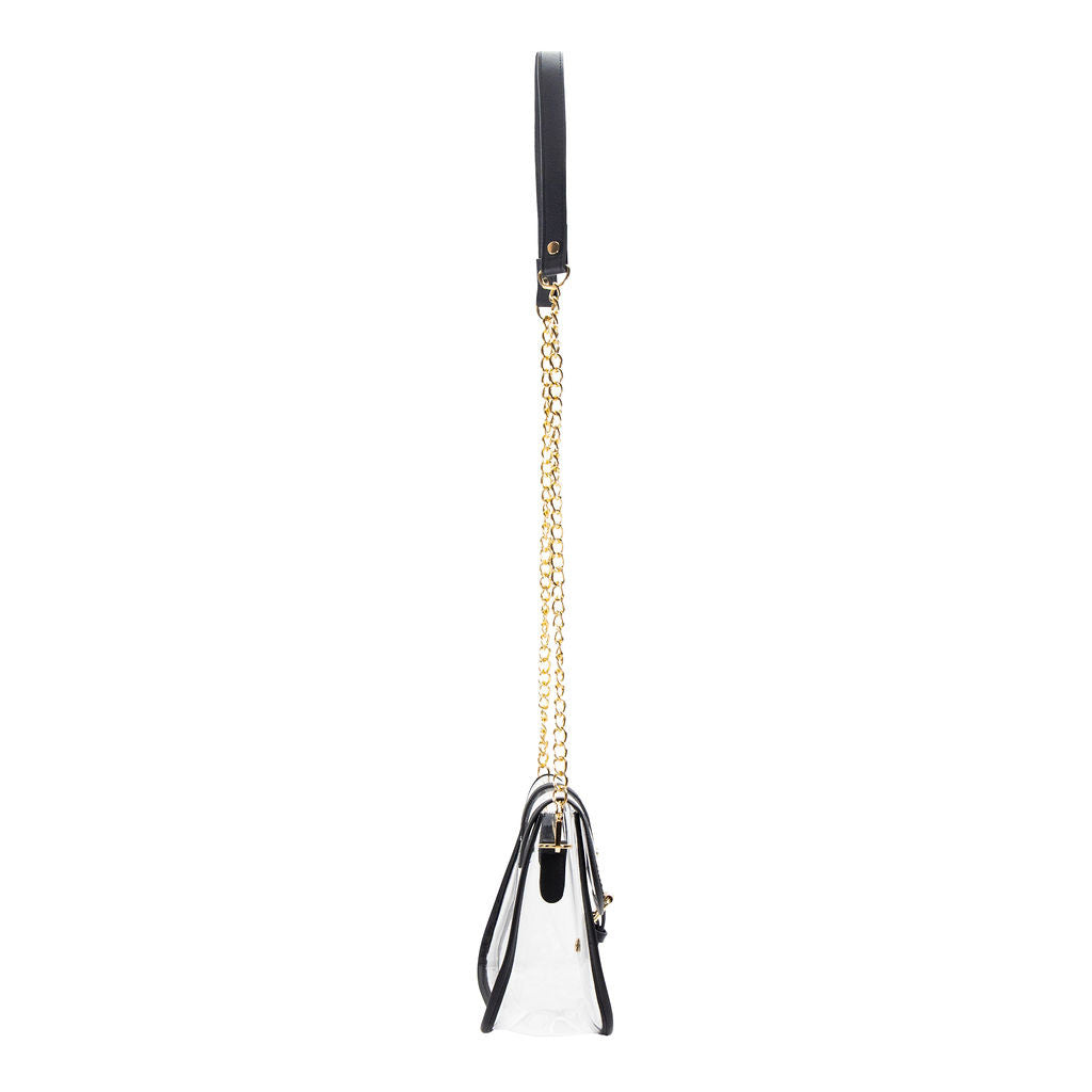 Transparent Crossbody Purse with Gold Chain