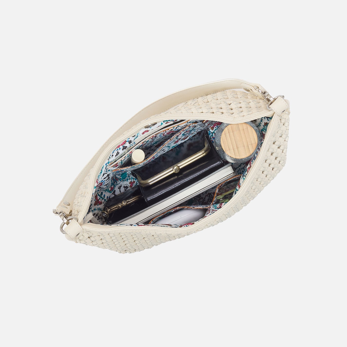 Whitecap Woven Leather Shoulder Crossbody Bag