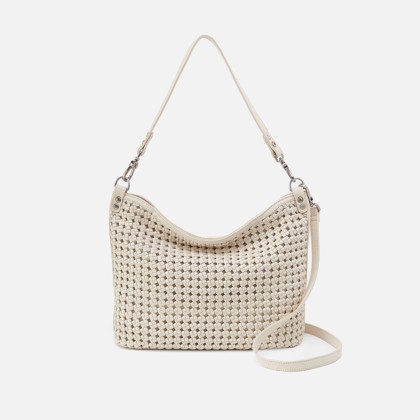 Whitecap Woven Leather Shoulder Crossbody Bag