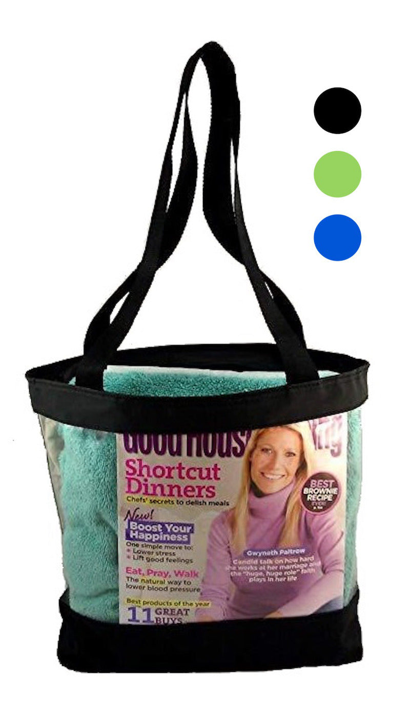 Clear Vinyl Tote Bag with Zipper and Pocket