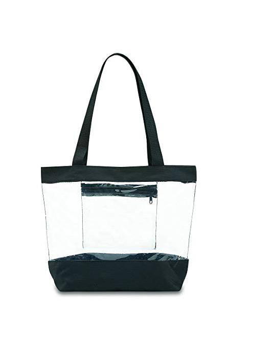 Clear Vinyl Tote Bag with Zipper and Pocket