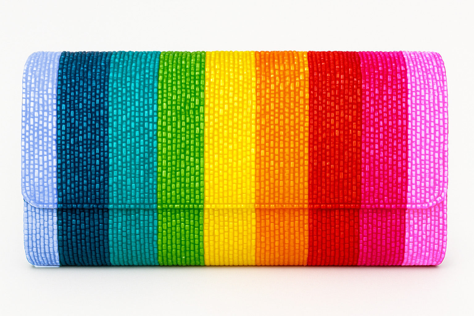 Custom Beaded Barrel Clutch with Chain Strap