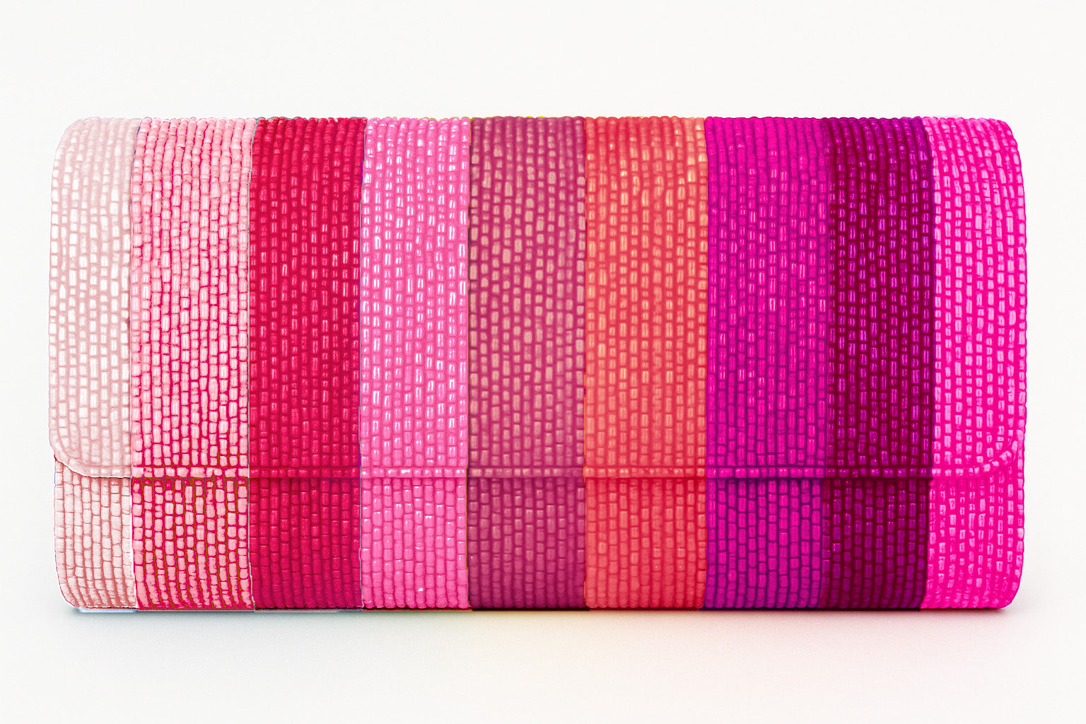 Custom Beaded Barrel Clutch with Chain Strap