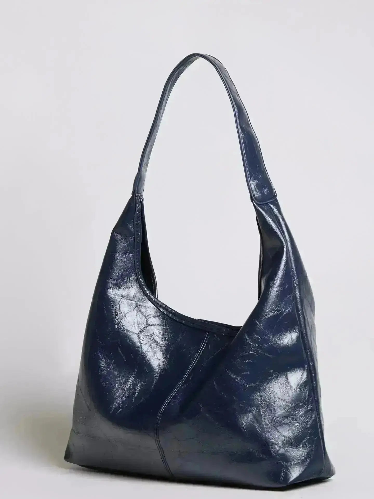Distressed Leather Hobo Tote with Mini Pouch