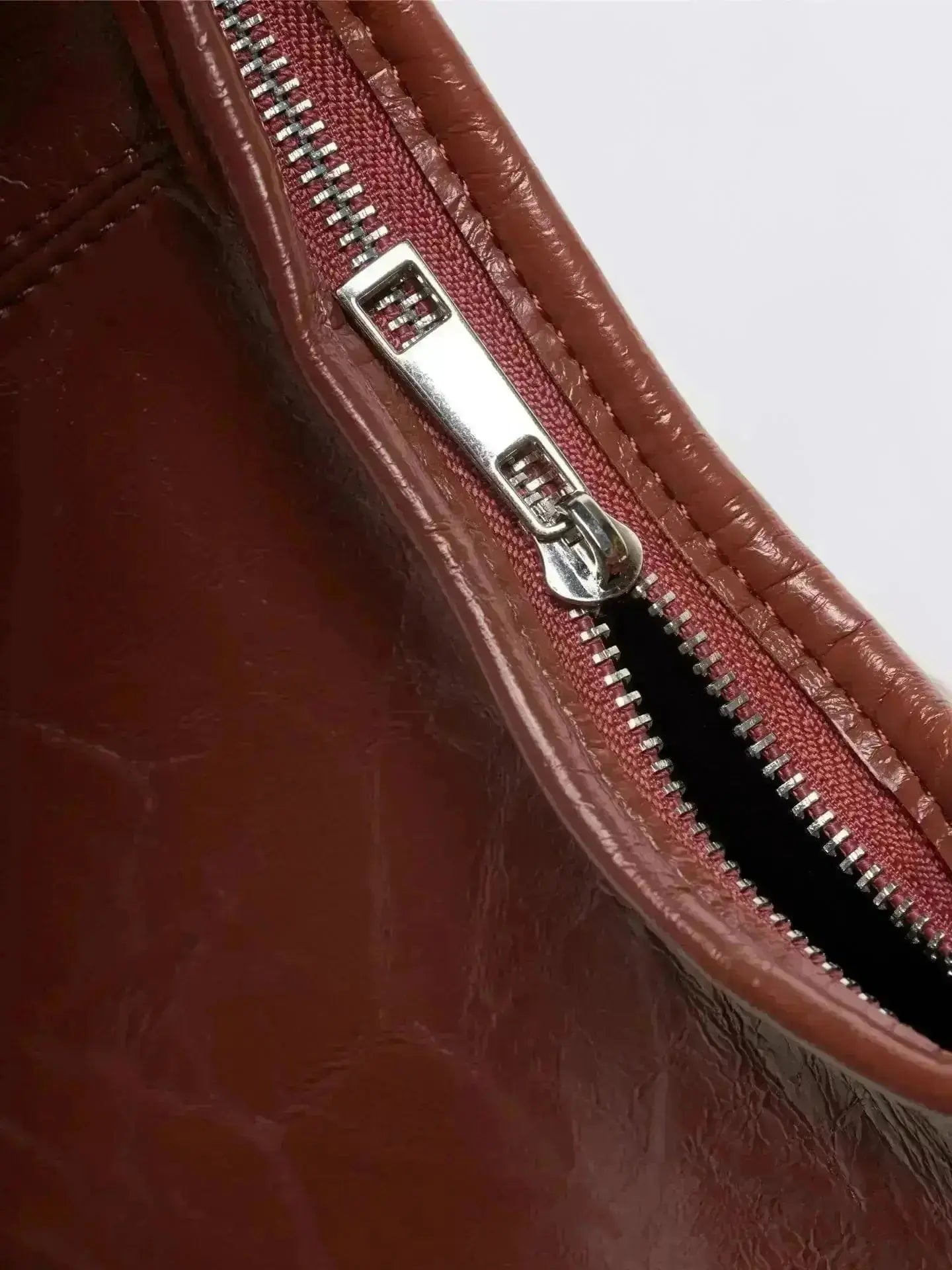 Distressed Leather Hobo Tote with Mini Pouch