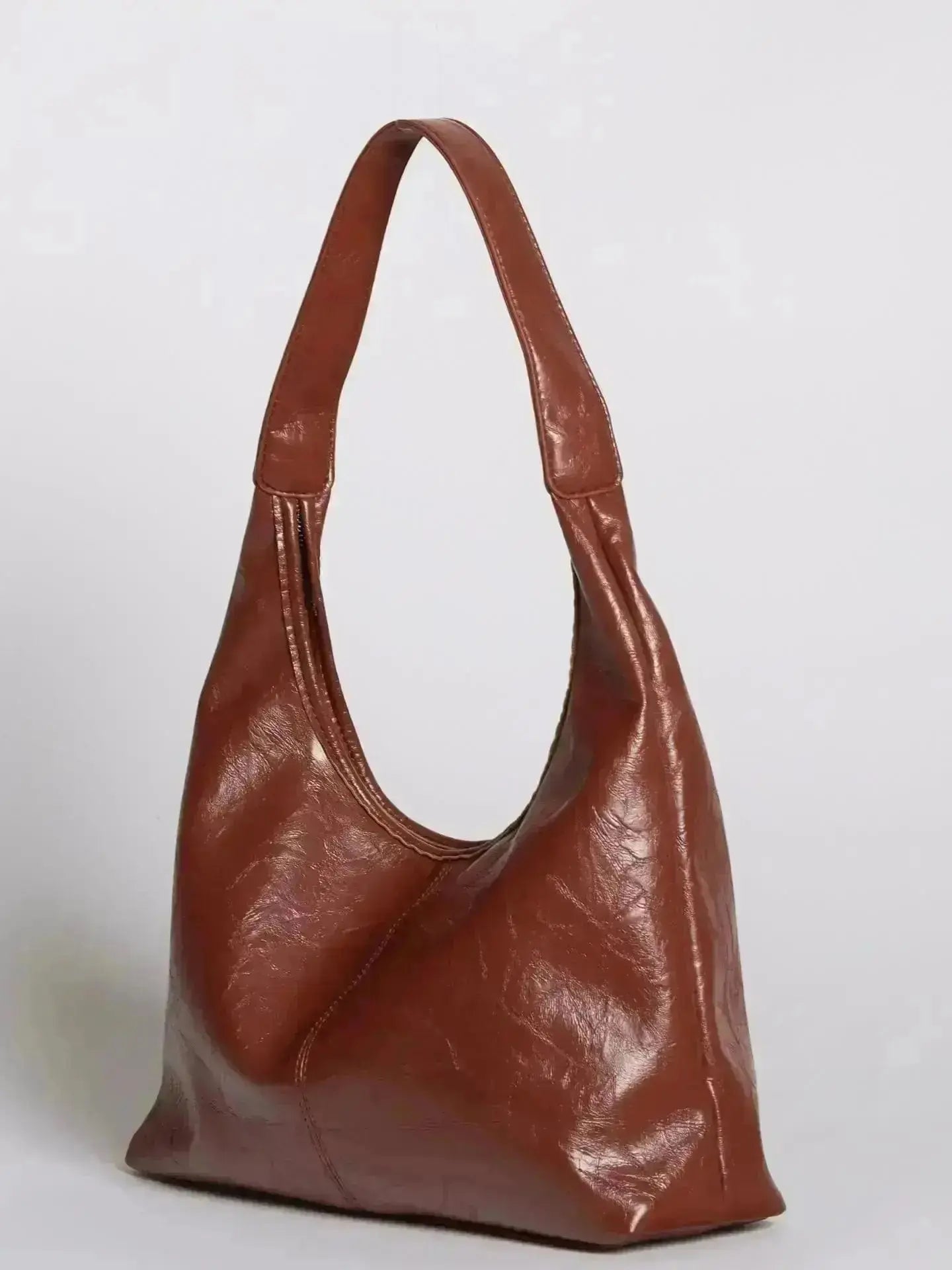 Distressed Leather Hobo Tote with Mini Pouch