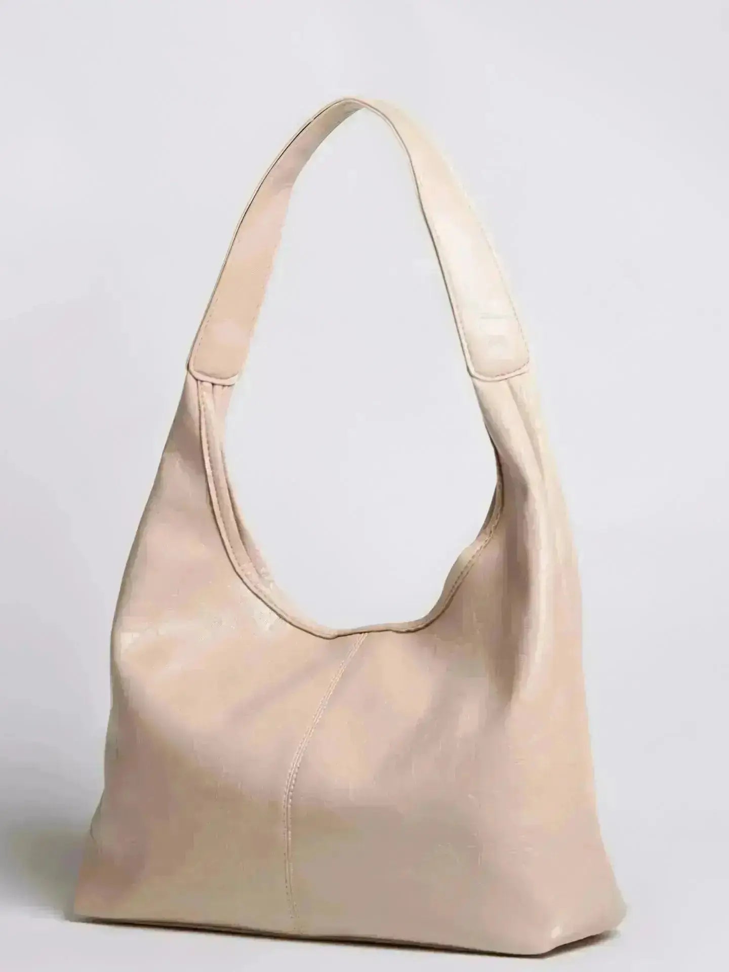 Distressed Leather Hobo Tote with Mini Pouch