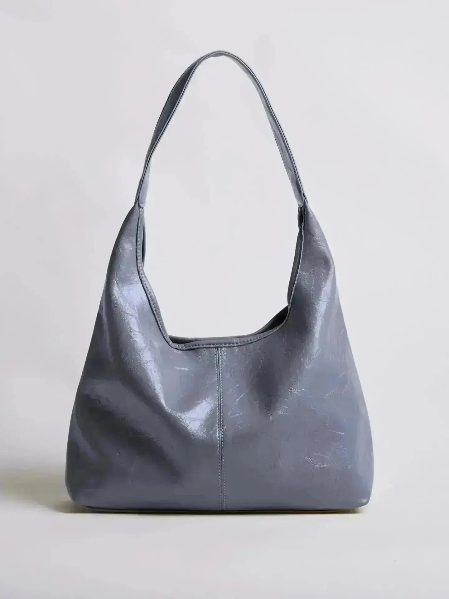 Distressed Leather Hobo Tote with Mini Pouch