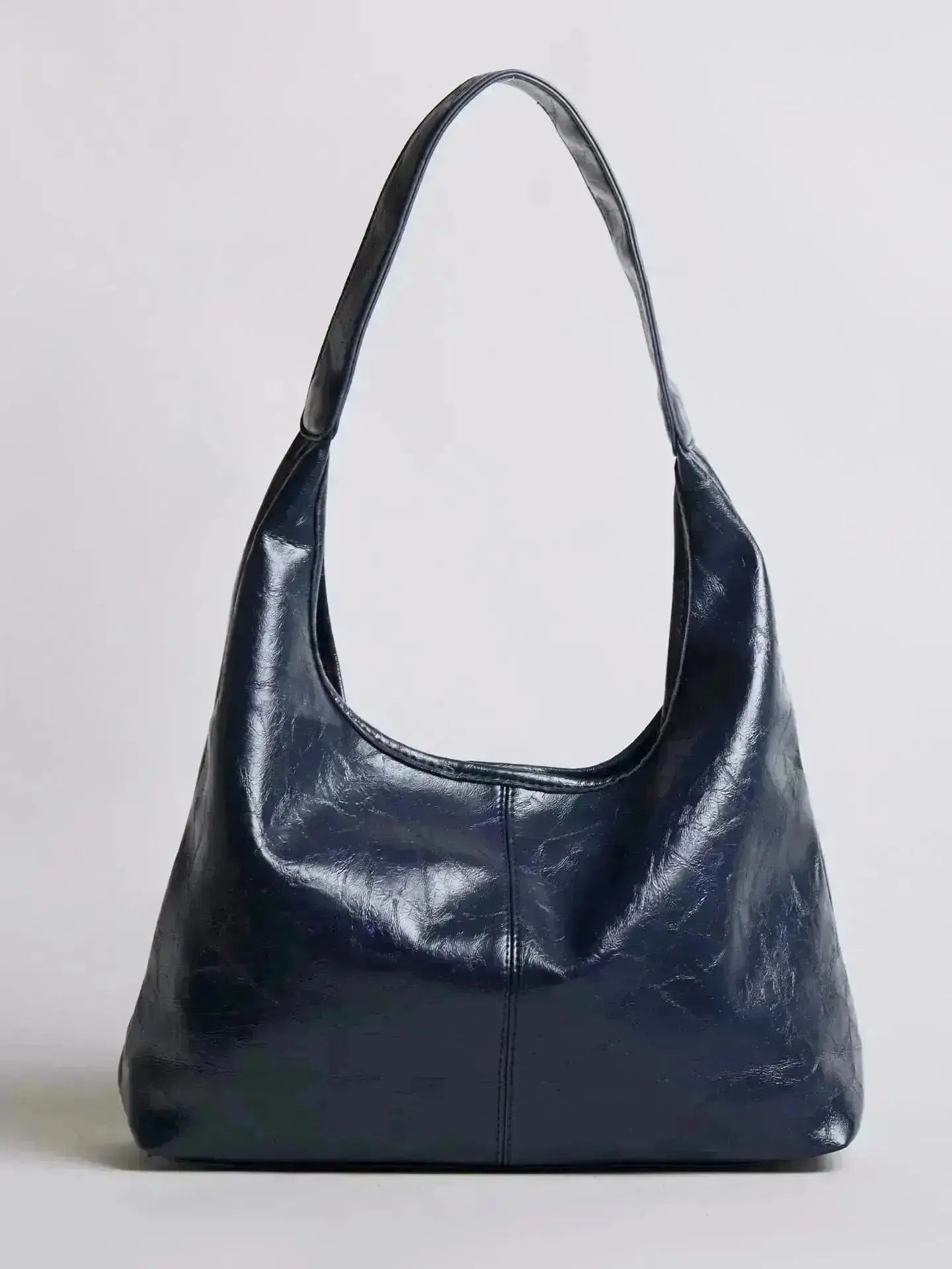 Distressed Leather Hobo Tote with Mini Pouch