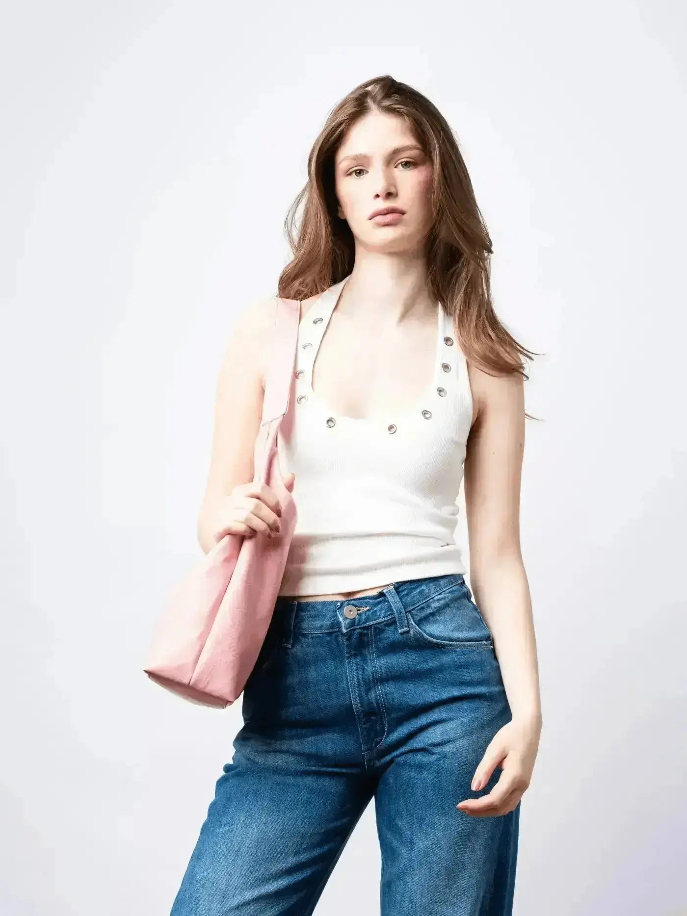 Distressed Leather Hobo Tote with Mini Pouch