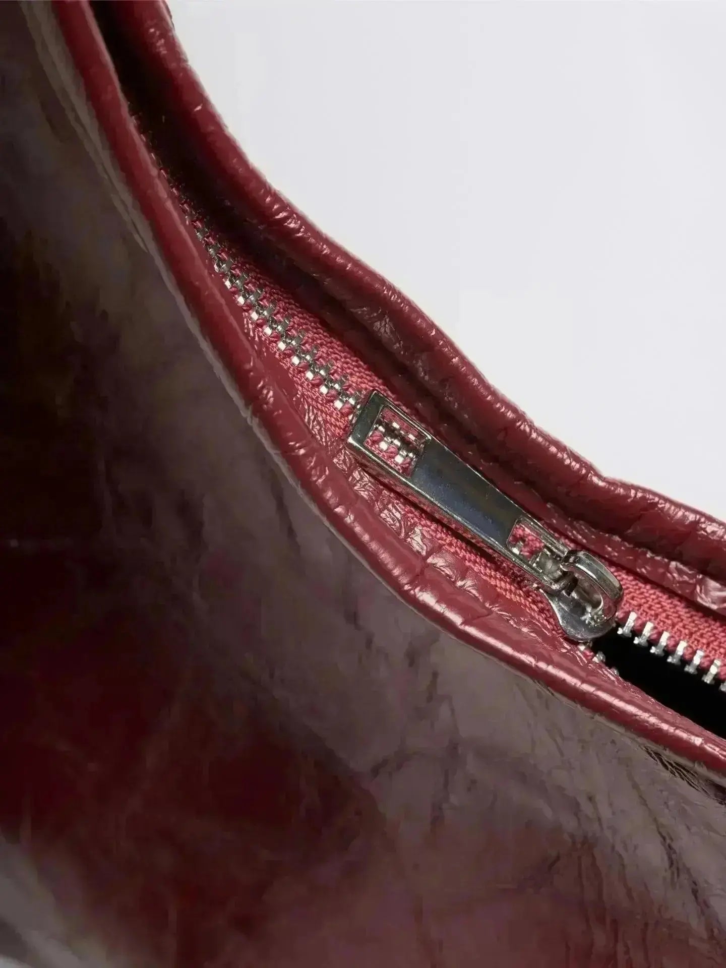 Distressed Leather Hobo Tote with Mini Pouch