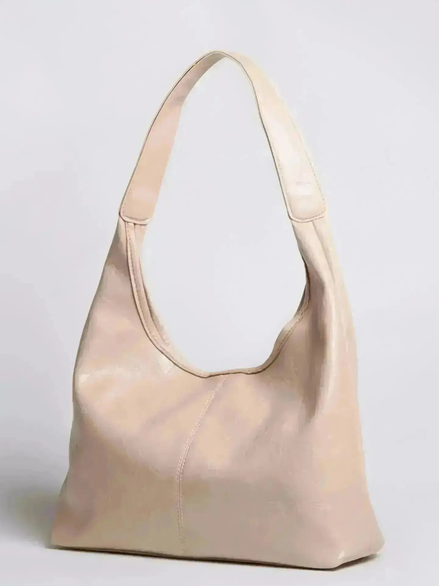 Distressed Leather Hobo Tote with Mini Pouch