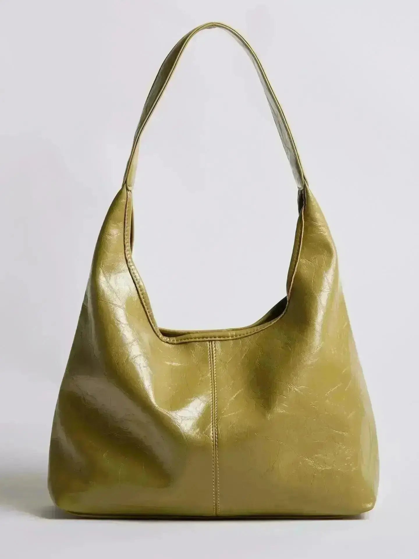 Distressed Leather Hobo Tote with Mini Pouch