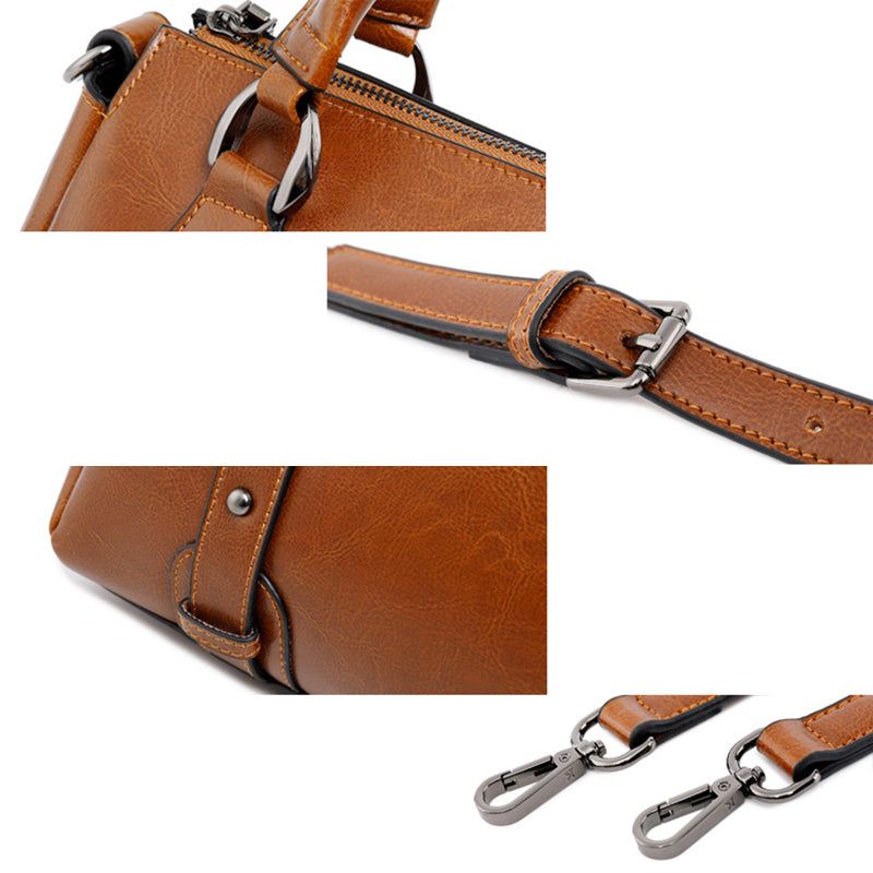 Top Grain Leather Satchel with Dual Handles