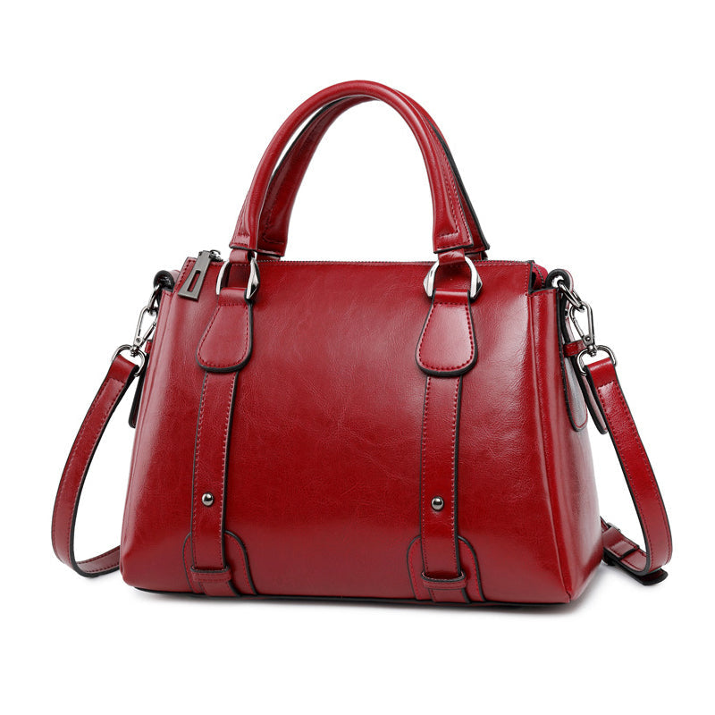 Top Grain Leather Satchel with Dual Handles