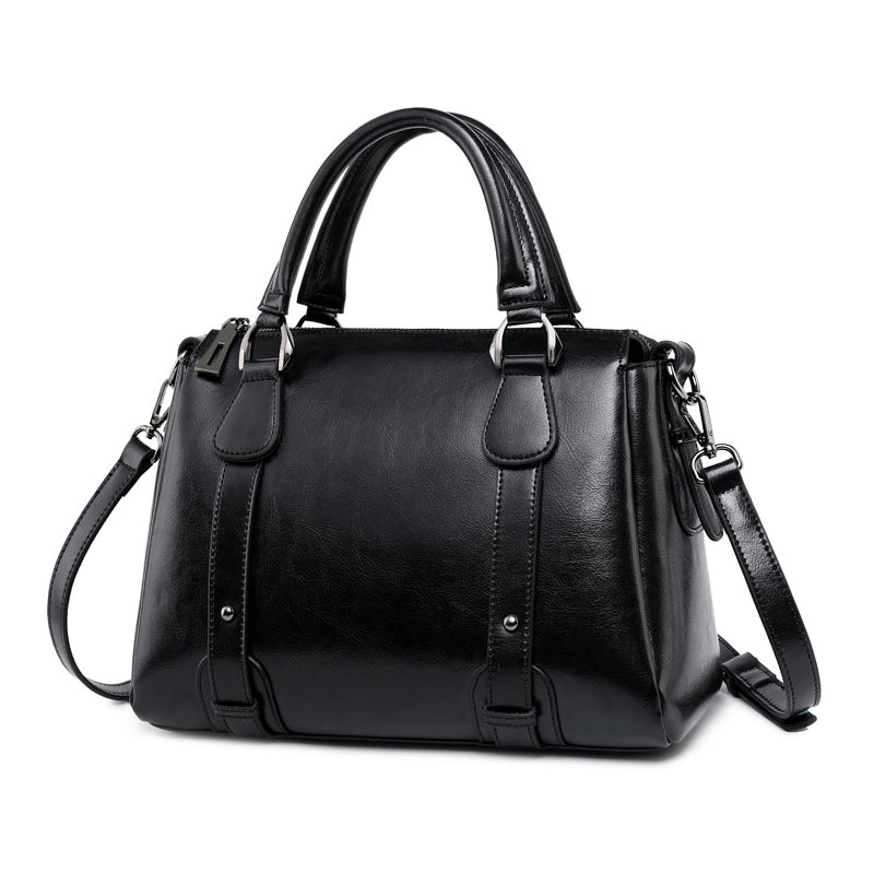 Top Grain Leather Satchel with Dual Handles