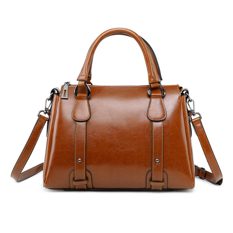 Top Grain Leather Satchel with Dual Handles