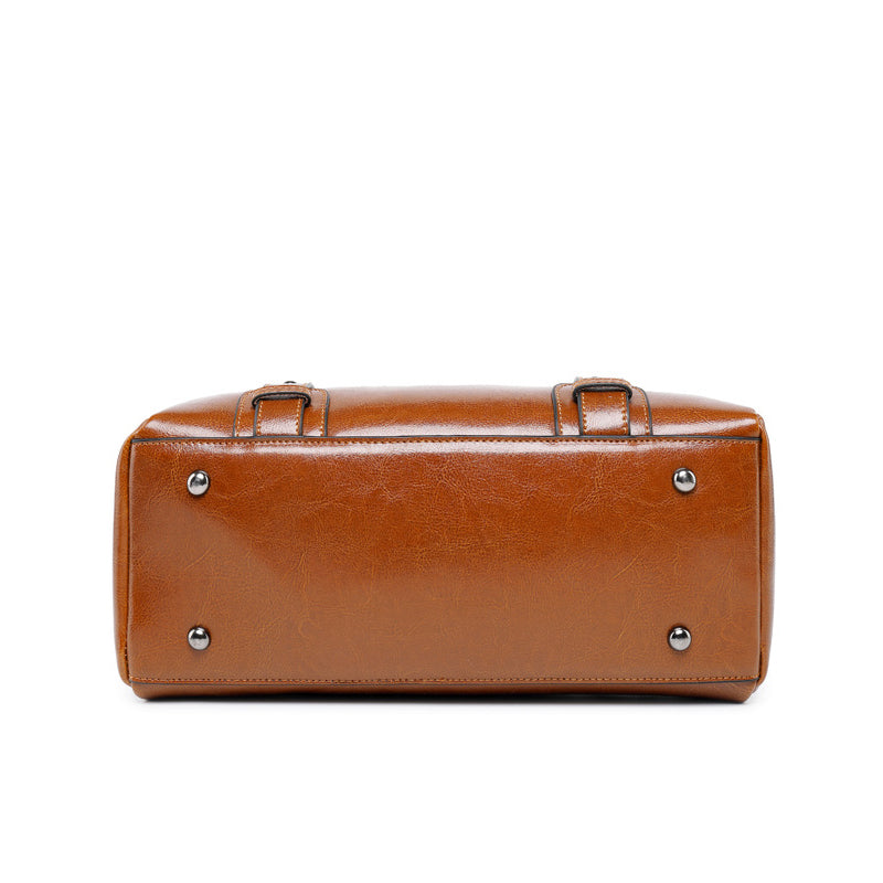 Top Grain Leather Satchel with Dual Handles