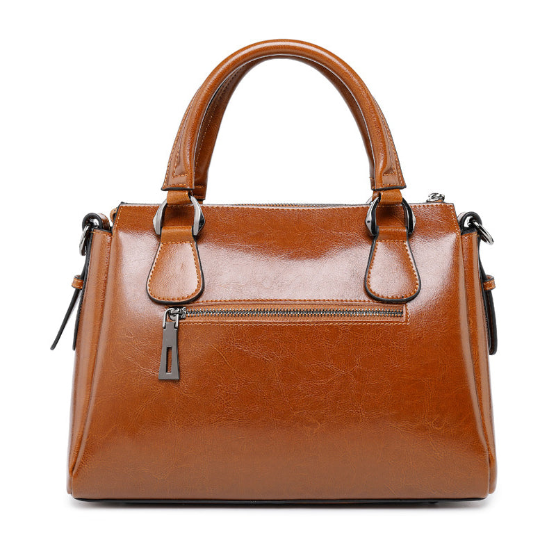 Top Grain Leather Satchel with Dual Handles
