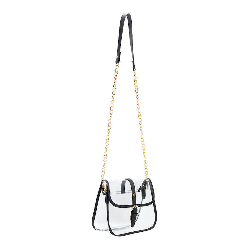 Transparent Crossbody Purse with Gold Chain