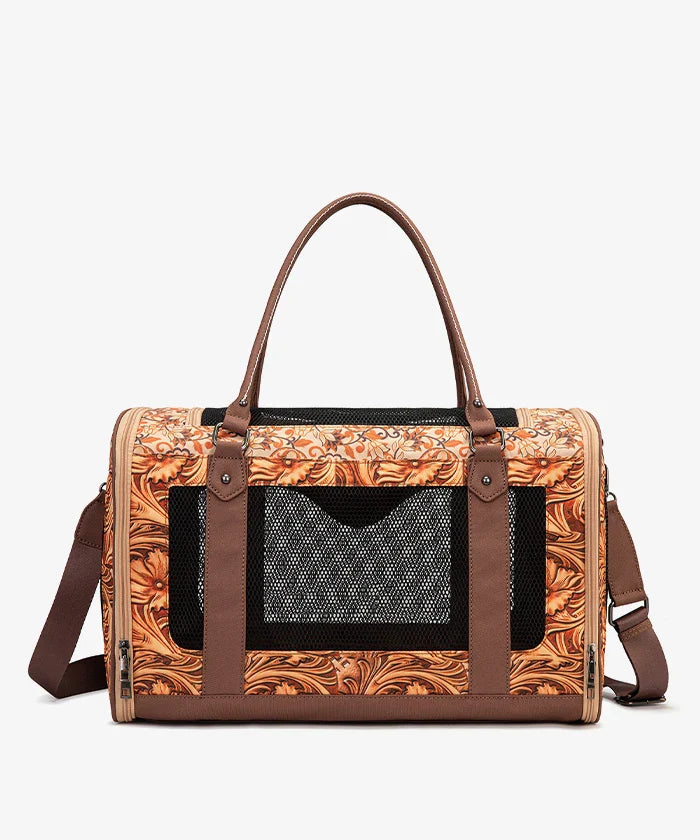Western Pet Carrier Bag with Mesh and Strap