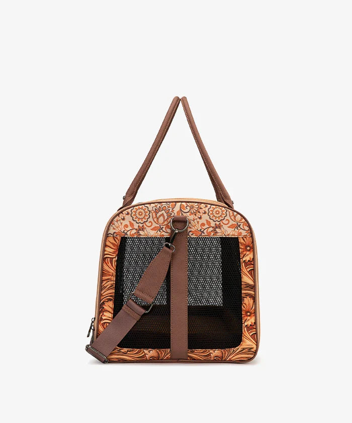 Western Pet Carrier Bag with Mesh and Strap