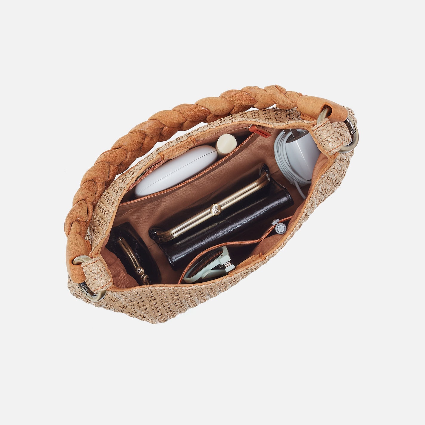 Woven Straw Shoulder Bag with Braided Strap